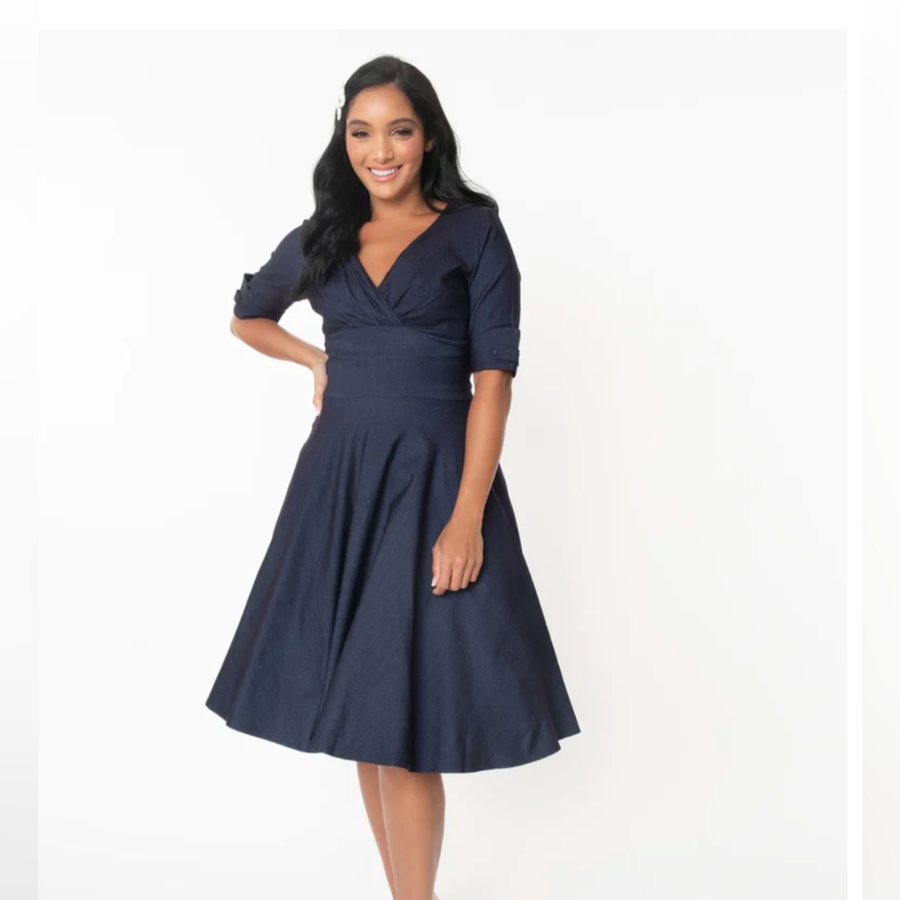 NWT Delores Denim Swing Dress